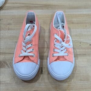 Coral Canvas Kids Sneakers